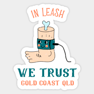 In leash we trust - Funny surfing Sticker